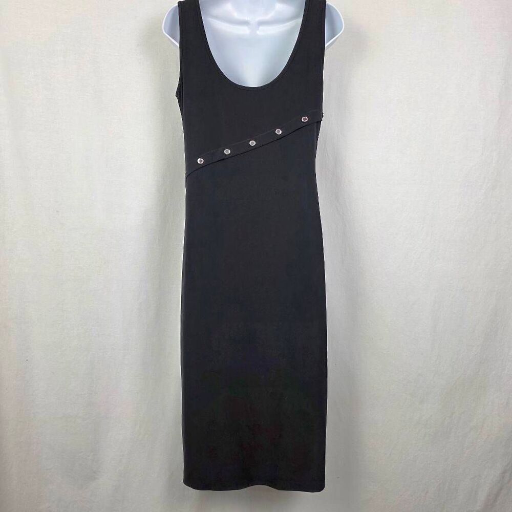 White House Black Market Black Maxi Dress Small Sleeveless Studded - Picture 7 of 11